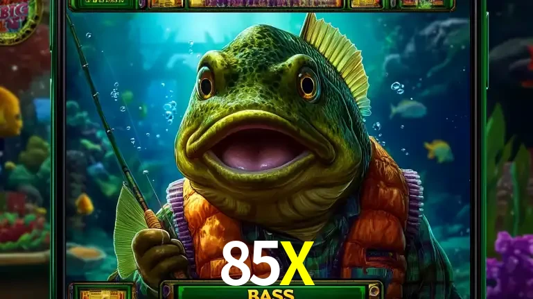 Personagem de peixe pescador do popular jogo de slot com tema de pescaria, uma das emocionantes opções de caça-níqueis para jogar e ganhar no cassino 85X.